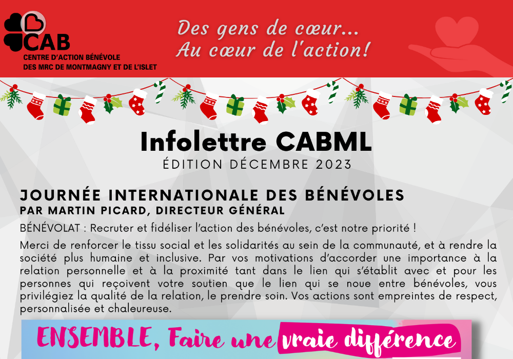 Infolettre CABML édition décembre 2023